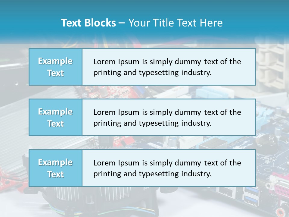 A Computer Motherboard With Wires And Other Electronic Components PowerPoint Template