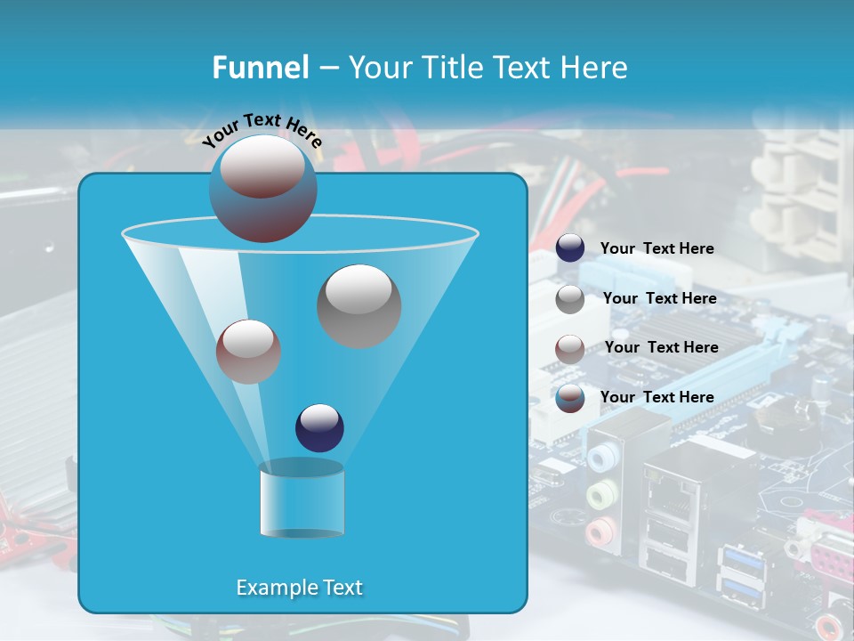 A Computer Motherboard With Wires And Other Electronic Components PowerPoint Template