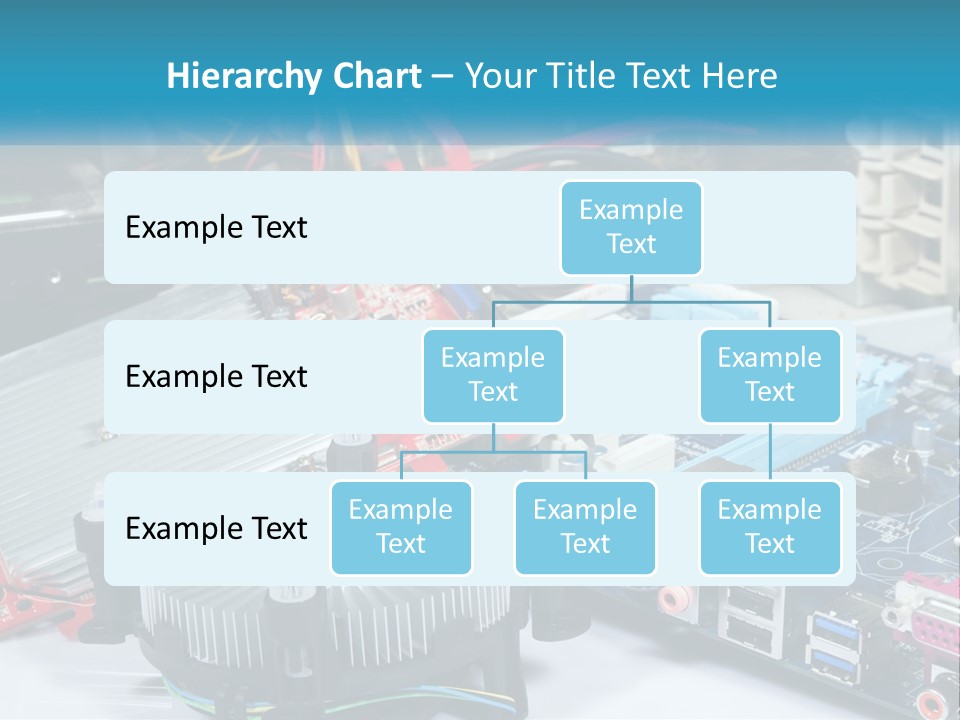 A Computer Motherboard With Wires And Other Electronic Components PowerPoint Template