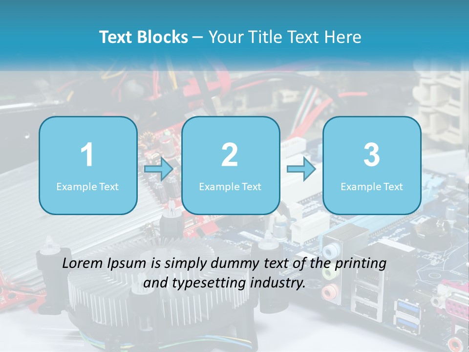 A Computer Motherboard With Wires And Other Electronic Components PowerPoint Template