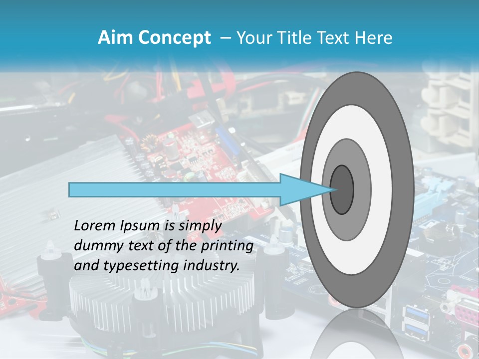 A Computer Motherboard With Wires And Other Electronic Components PowerPoint Template