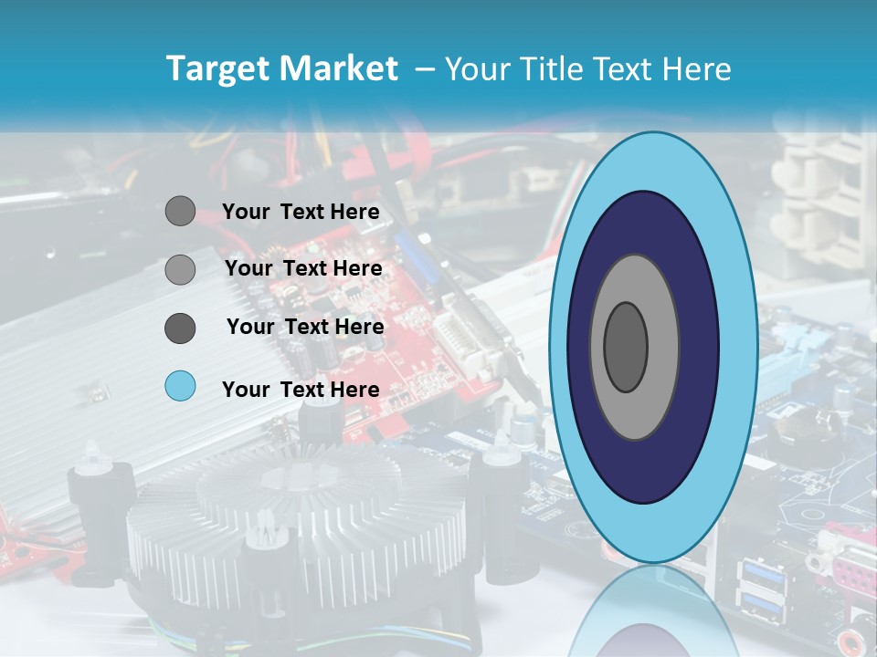 A Computer Motherboard With Wires And Other Electronic Components PowerPoint Template