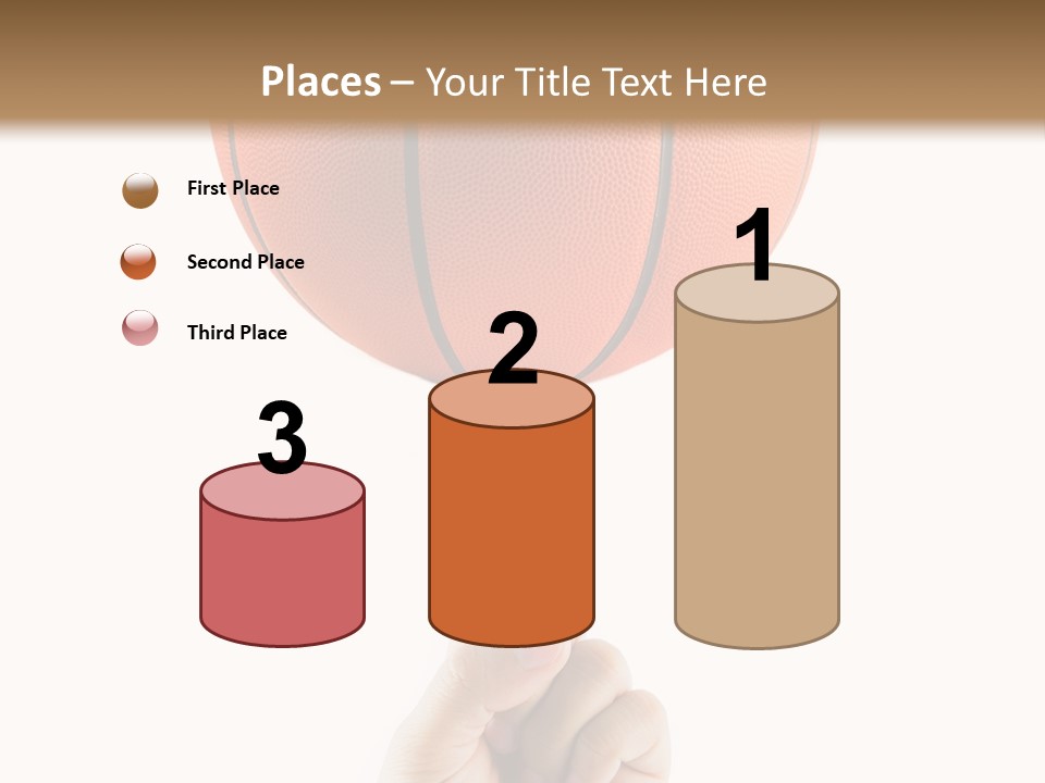 A Hand Holding A Basketball On A White Background PowerPoint Template