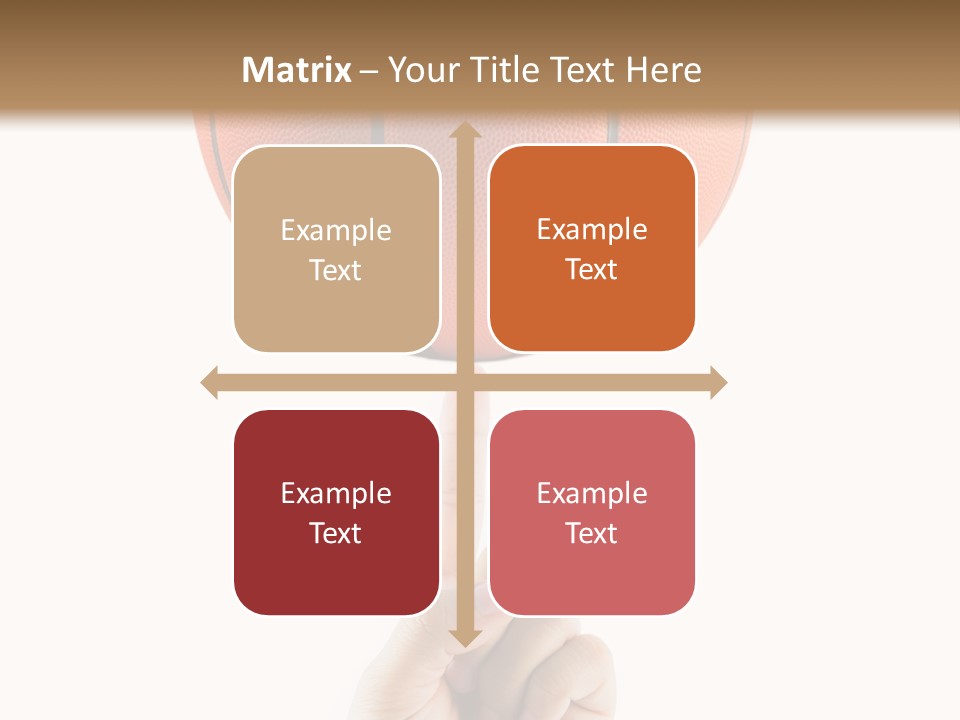 A Hand Holding A Basketball On A White Background PowerPoint Template