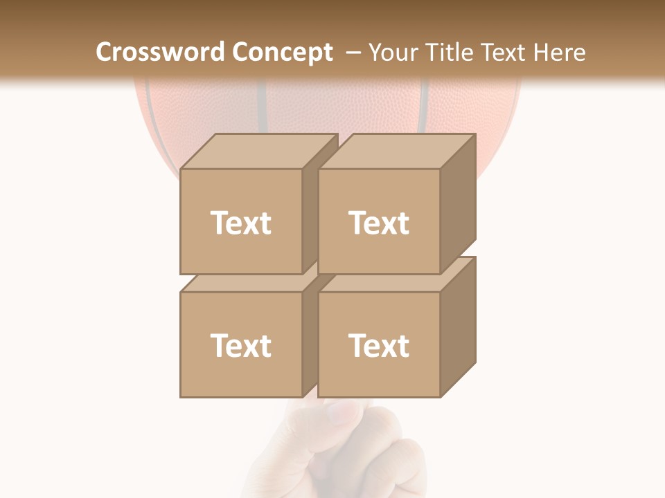 A Hand Holding A Basketball On A White Background PowerPoint Template