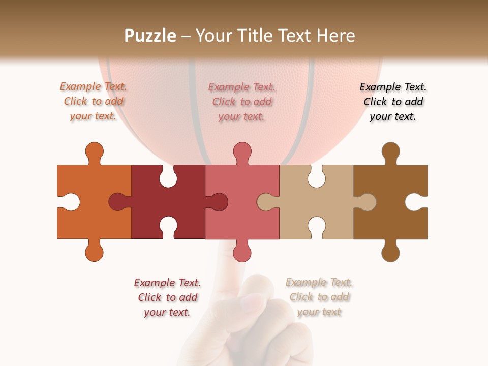 A Hand Holding A Basketball On A White Background PowerPoint Template