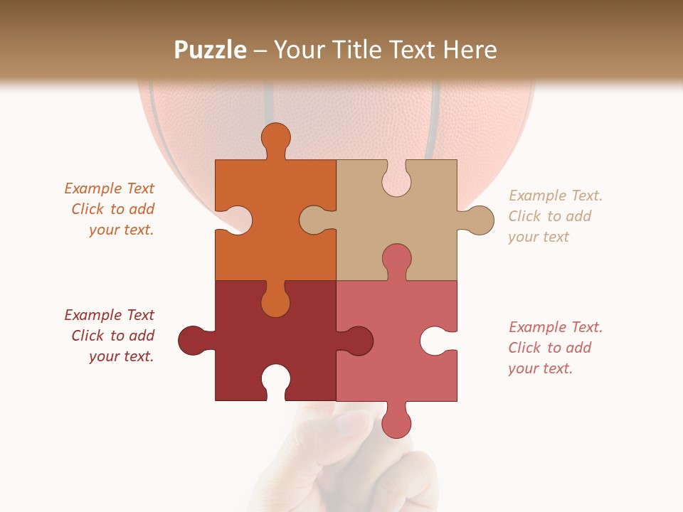 A Hand Holding A Basketball On A White Background PowerPoint Template