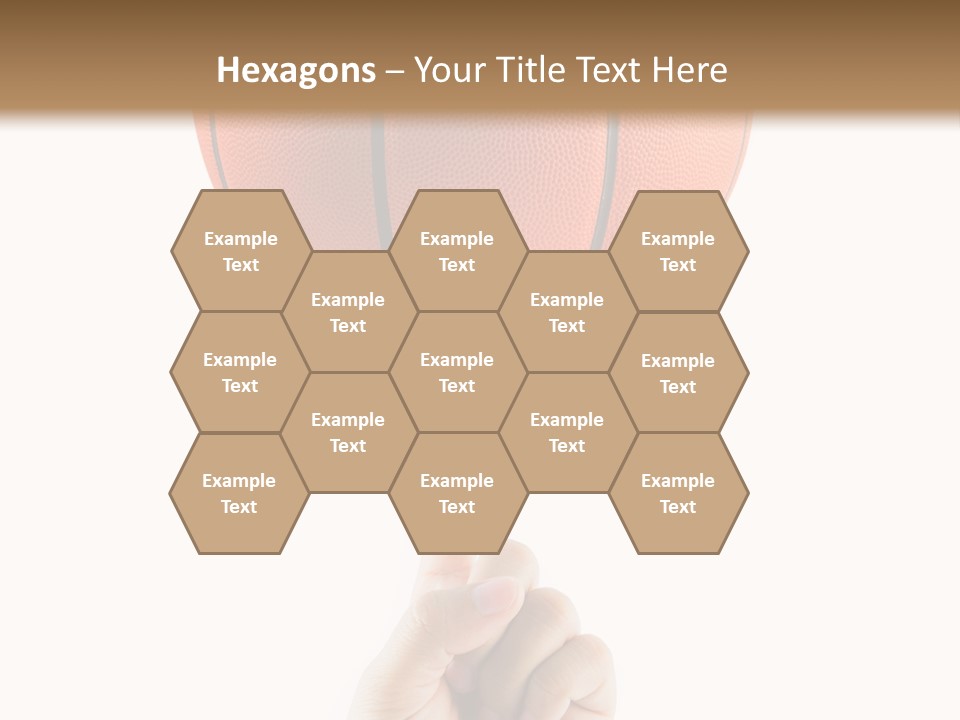 A Hand Holding A Basketball On A White Background PowerPoint Template