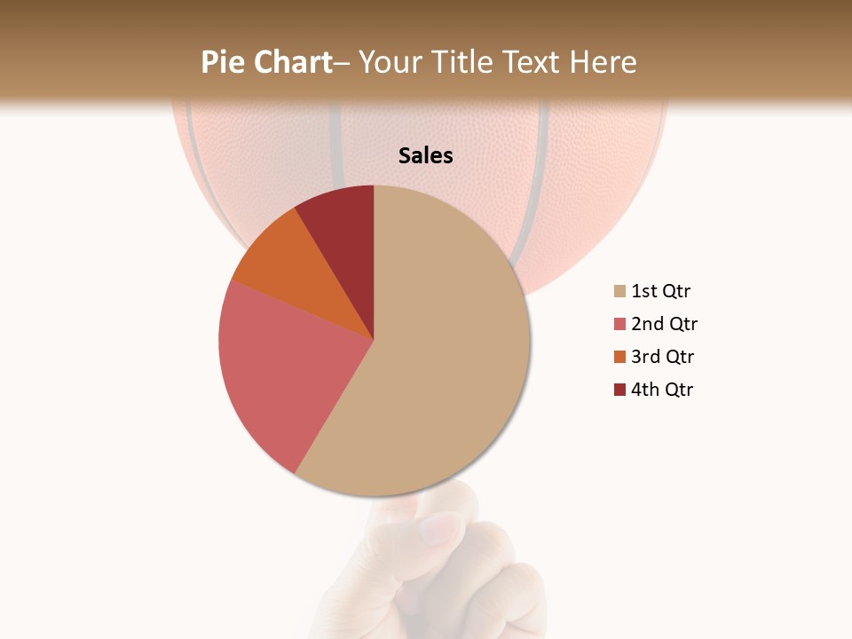 A Hand Holding A Basketball On A White Background PowerPoint Template