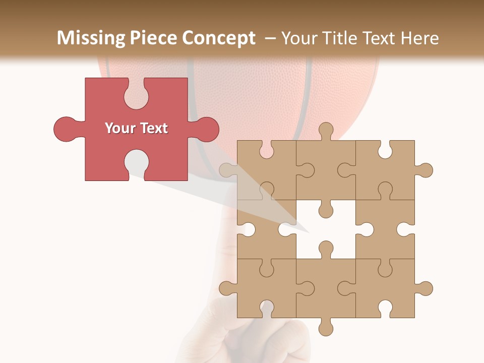 A Hand Holding A Basketball On A White Background PowerPoint Template