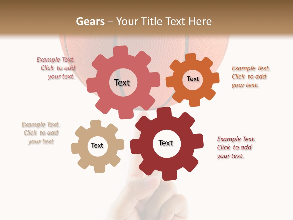 A Hand Holding A Basketball On A White Background PowerPoint Template