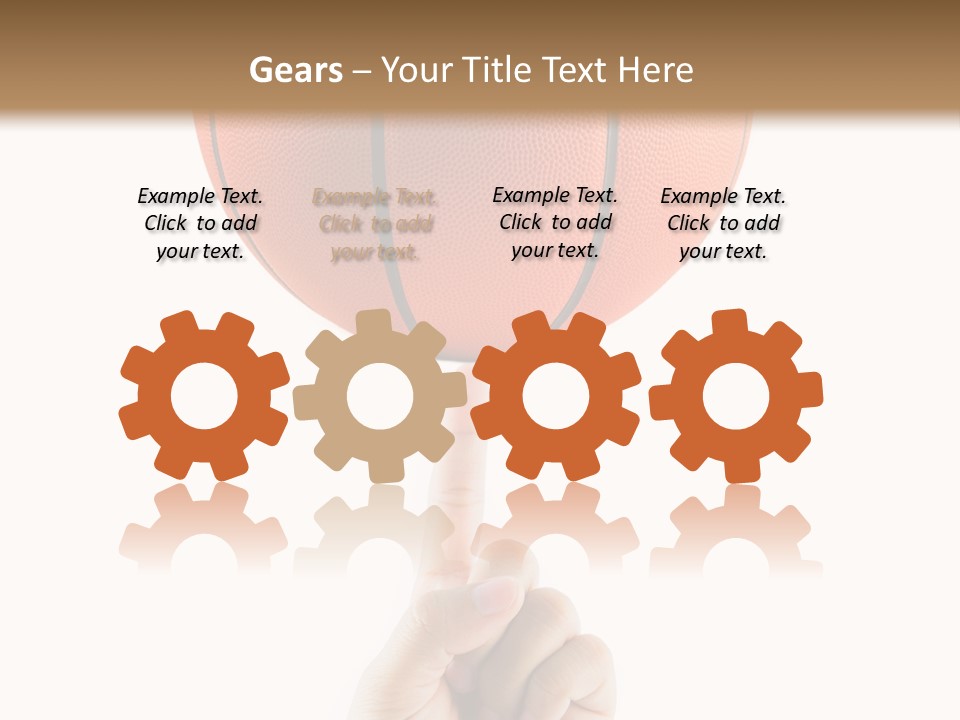 A Hand Holding A Basketball On A White Background PowerPoint Template