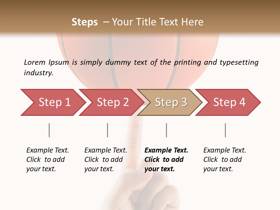A Hand Holding A Basketball On A White Background PowerPoint Template
