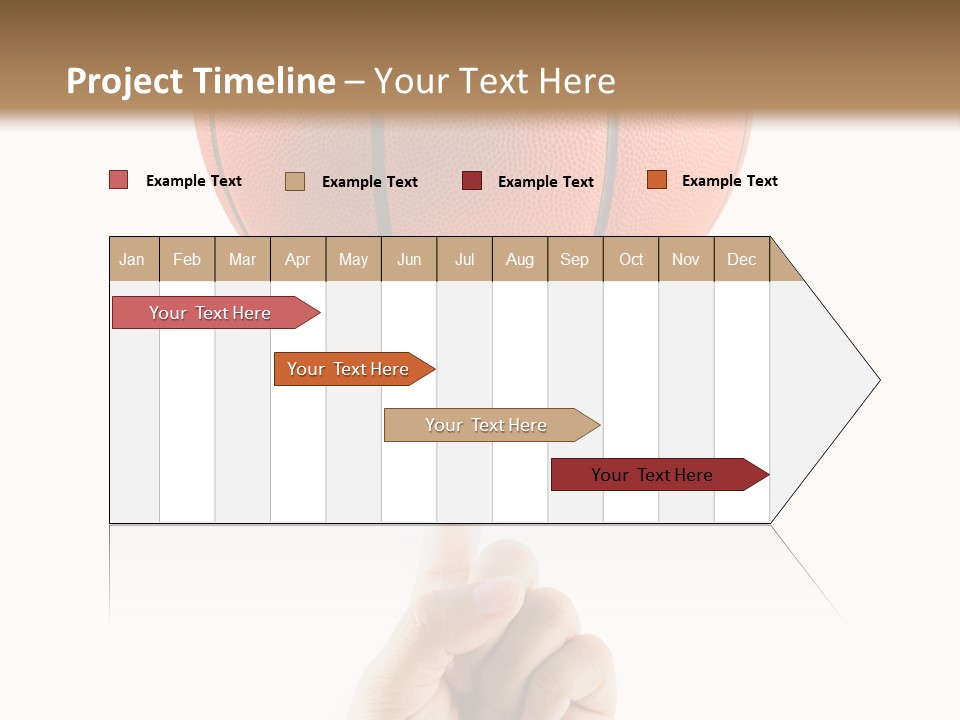 A Hand Holding A Basketball On A White Background PowerPoint Template