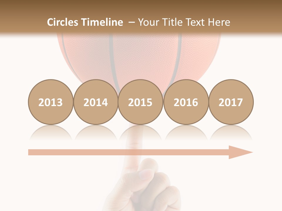 A Hand Holding A Basketball On A White Background PowerPoint Template