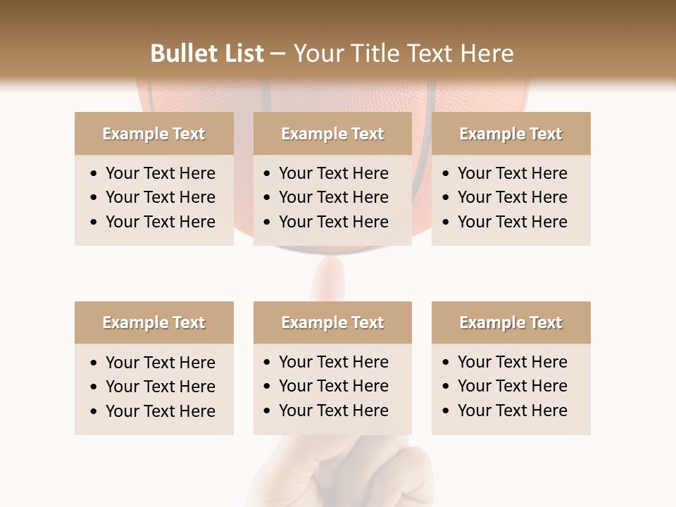 A Hand Holding A Basketball On A White Background PowerPoint Template