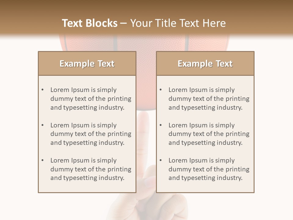 A Hand Holding A Basketball On A White Background PowerPoint Template