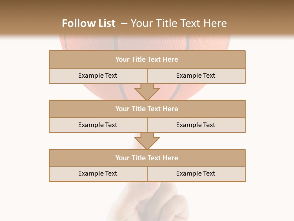 A Hand Holding A Basketball On A White Background PowerPoint Template