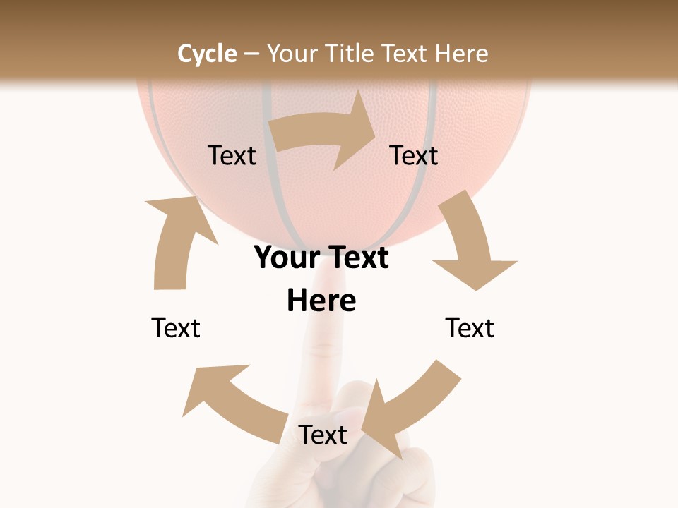 A Hand Holding A Basketball On A White Background PowerPoint Template