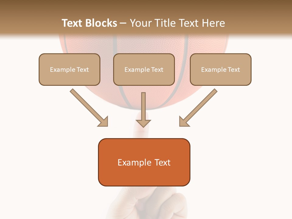 A Hand Holding A Basketball On A White Background PowerPoint Template