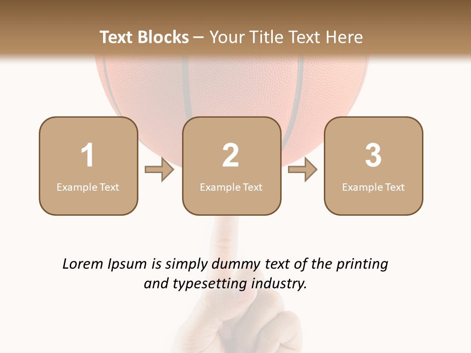 A Hand Holding A Basketball On A White Background PowerPoint Template