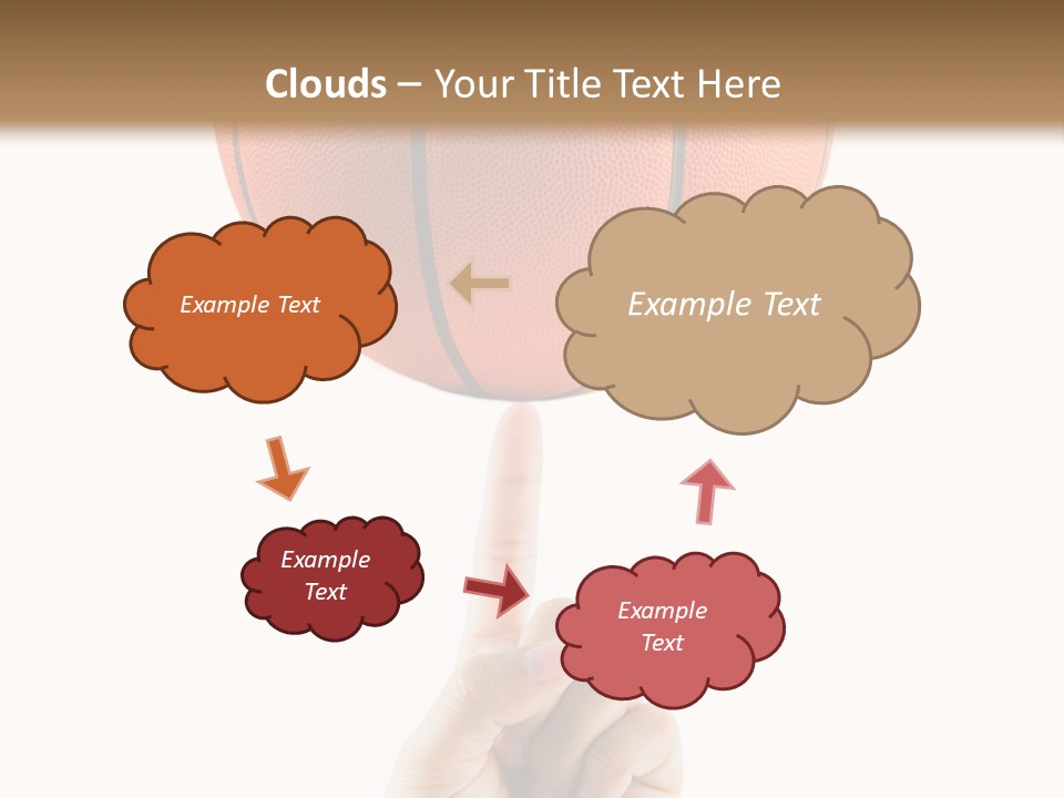 A Hand Holding A Basketball On A White Background PowerPoint Template