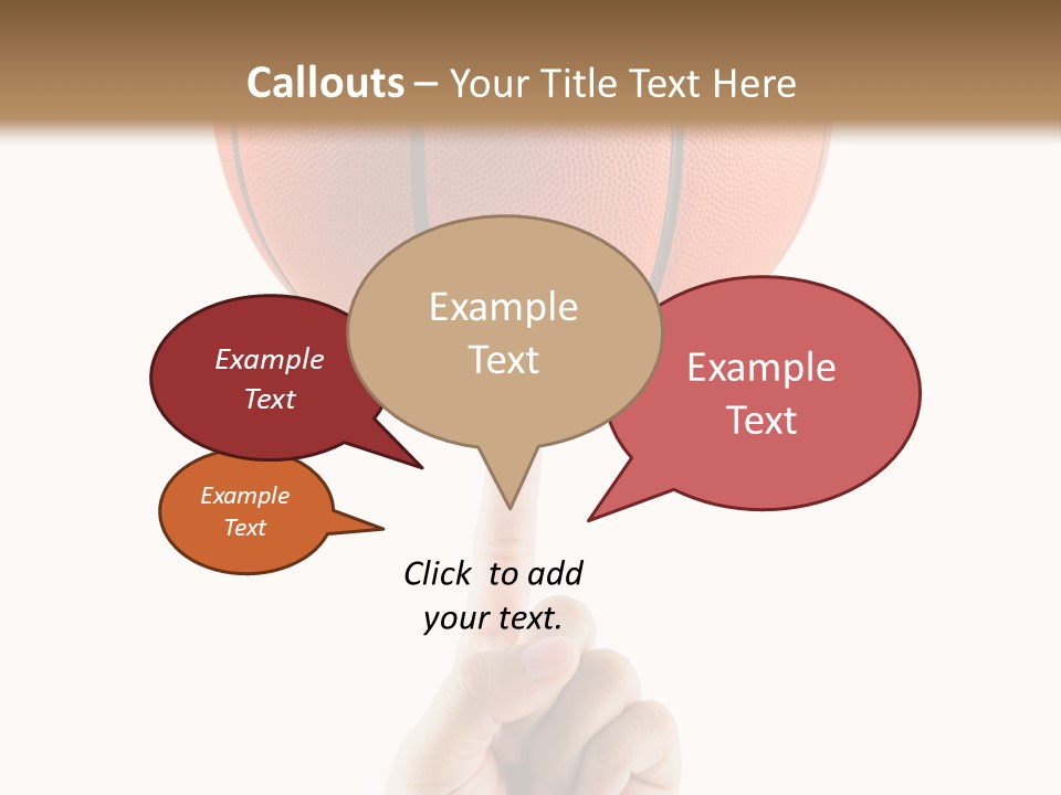 A Hand Holding A Basketball On A White Background PowerPoint Template