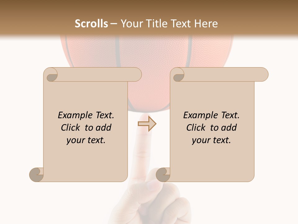 A Hand Holding A Basketball On A White Background PowerPoint Template