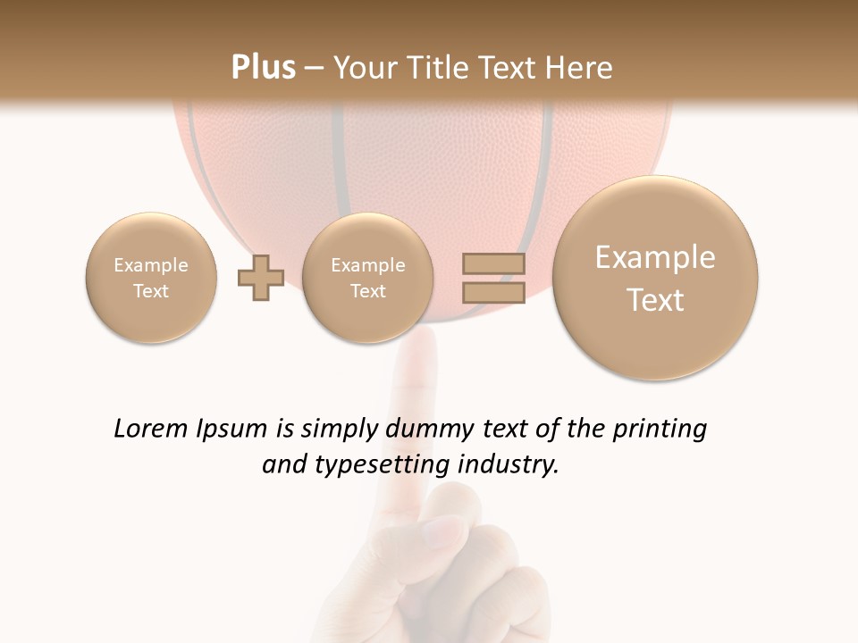 A Hand Holding A Basketball On A White Background PowerPoint Template