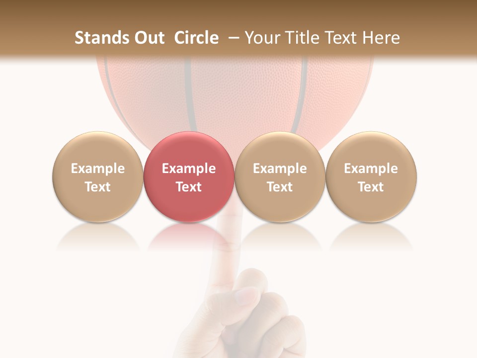 A Hand Holding A Basketball On A White Background PowerPoint Template