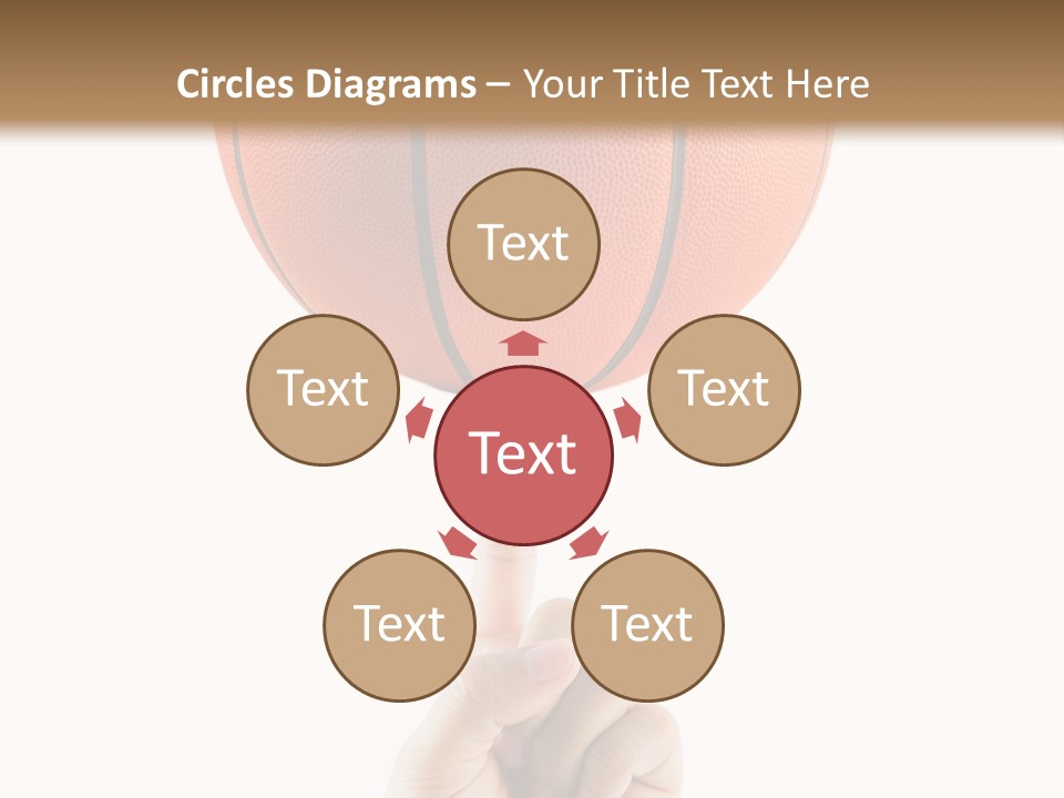 A Hand Holding A Basketball On A White Background PowerPoint Template