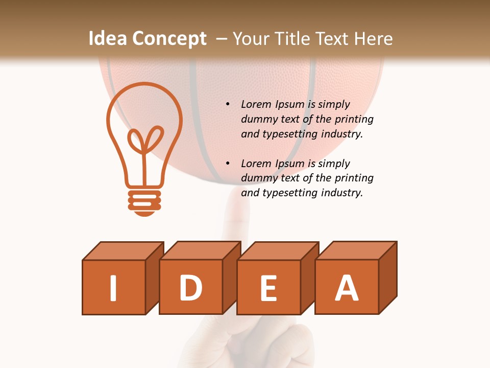 A Hand Holding A Basketball On A White Background PowerPoint Template