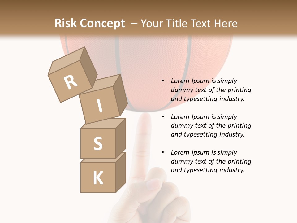 A Hand Holding A Basketball On A White Background PowerPoint Template