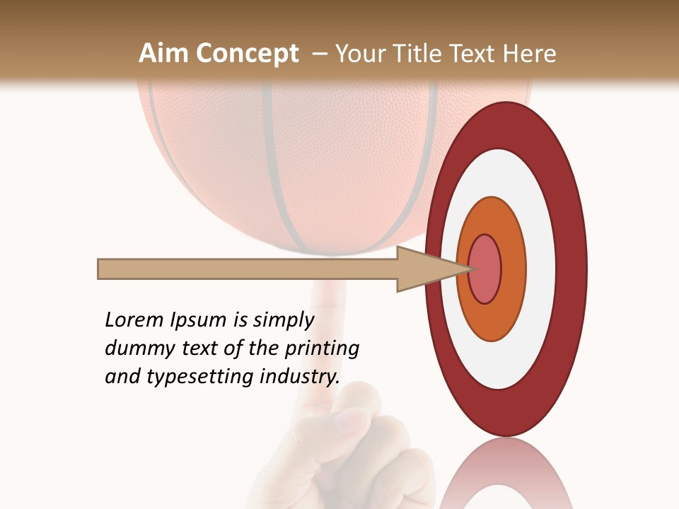 A Hand Holding A Basketball On A White Background PowerPoint Template