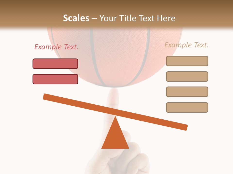 A Hand Holding A Basketball On A White Background PowerPoint Template