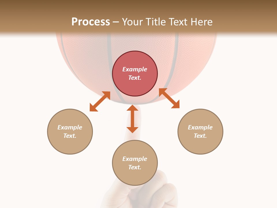A Hand Holding A Basketball On A White Background PowerPoint Template