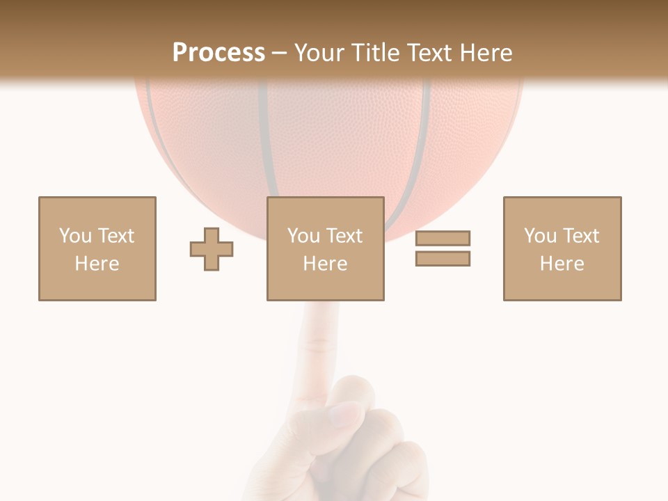 A Hand Holding A Basketball On A White Background PowerPoint Template