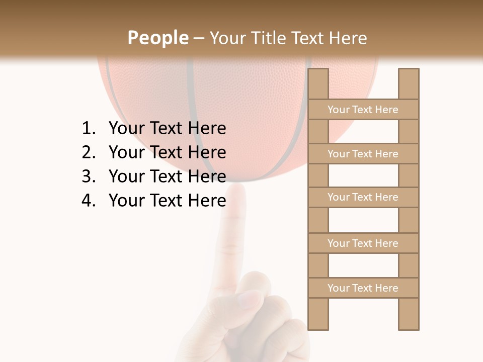 A Hand Holding A Basketball On A White Background PowerPoint Template
