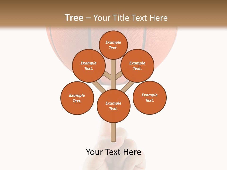 A Hand Holding A Basketball On A White Background PowerPoint Template