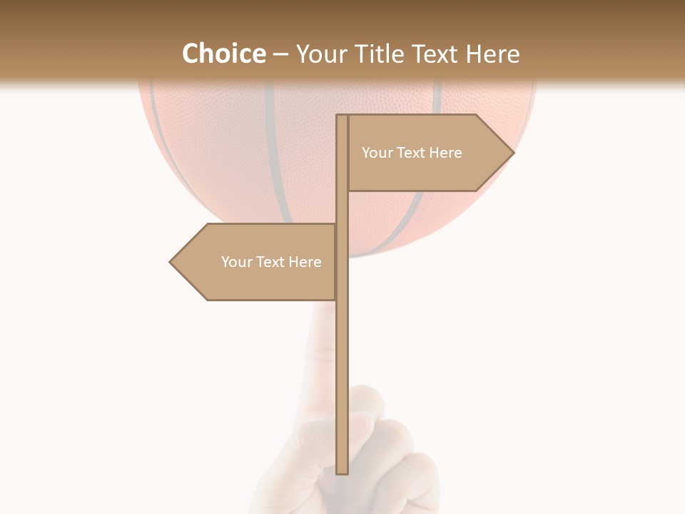 A Hand Holding A Basketball On A White Background PowerPoint Template