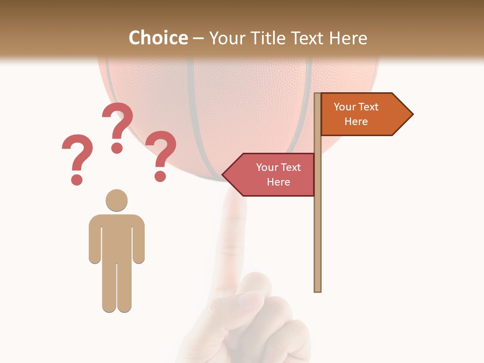 A Hand Holding A Basketball On A White Background PowerPoint Template