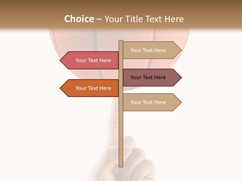 A Hand Holding A Basketball On A White Background PowerPoint Template
