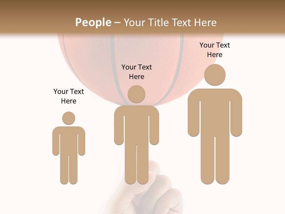A Hand Holding A Basketball On A White Background PowerPoint Template