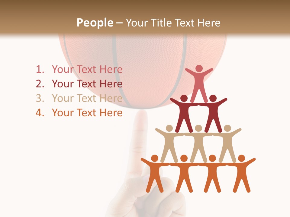 A Hand Holding A Basketball On A White Background PowerPoint Template