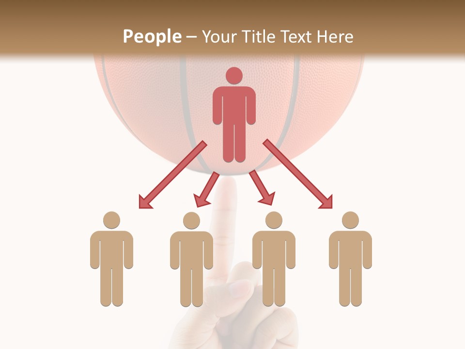 A Hand Holding A Basketball On A White Background PowerPoint Template