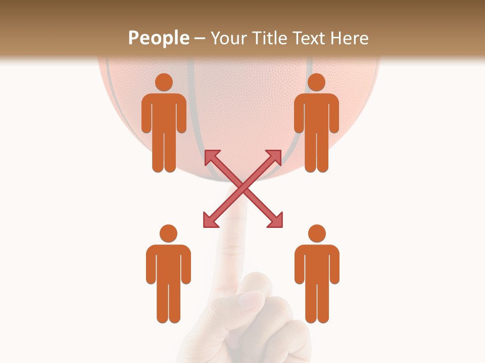 A Hand Holding A Basketball On A White Background PowerPoint Template