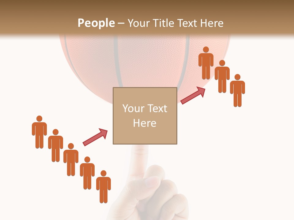 A Hand Holding A Basketball On A White Background PowerPoint Template