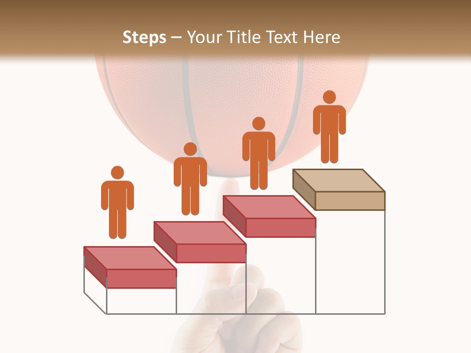A Hand Holding A Basketball On A White Background PowerPoint Template