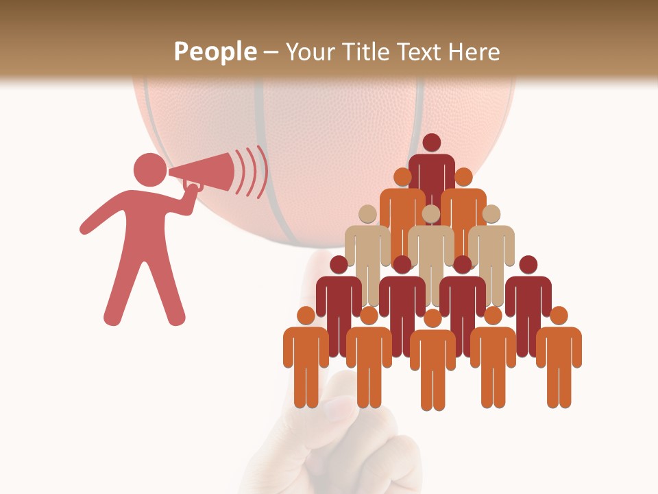 A Hand Holding A Basketball On A White Background PowerPoint Template