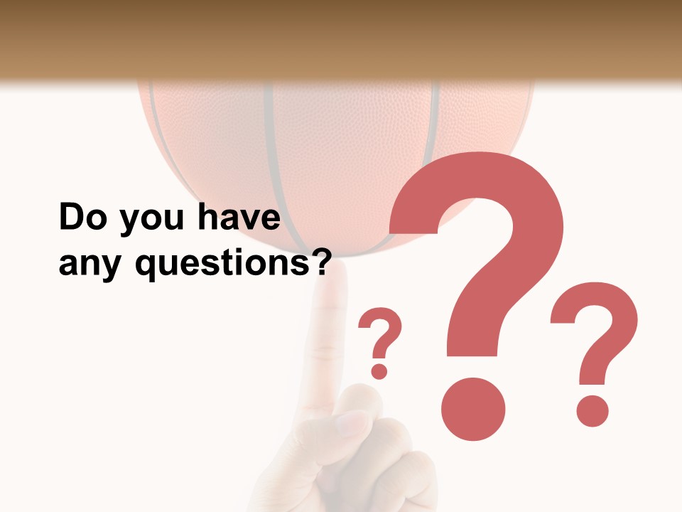 A Hand Holding A Basketball On A White Background PowerPoint Template